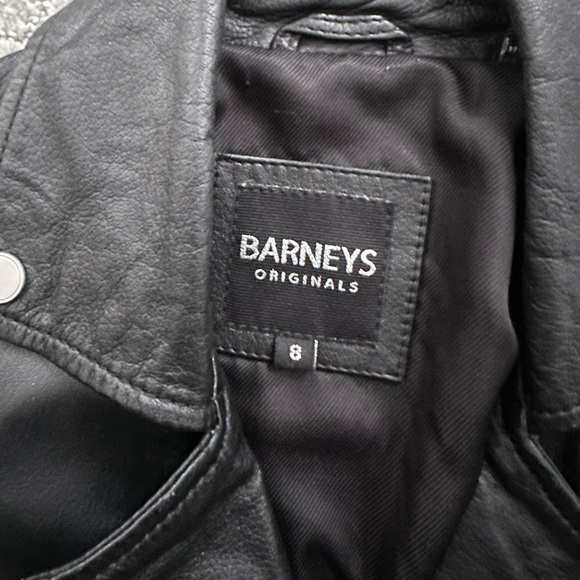 Barney’s Originals Leather Biker Jacket, Black, UK 8/ US 4; EUC - Picture 6 of 7
